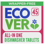 Ecover All-In-One Dishwasher Tablets Mandarin and Lemongrass 45 Pack Eco Friendly Dishwashing Tabs with Salt and Rinse Aid Action