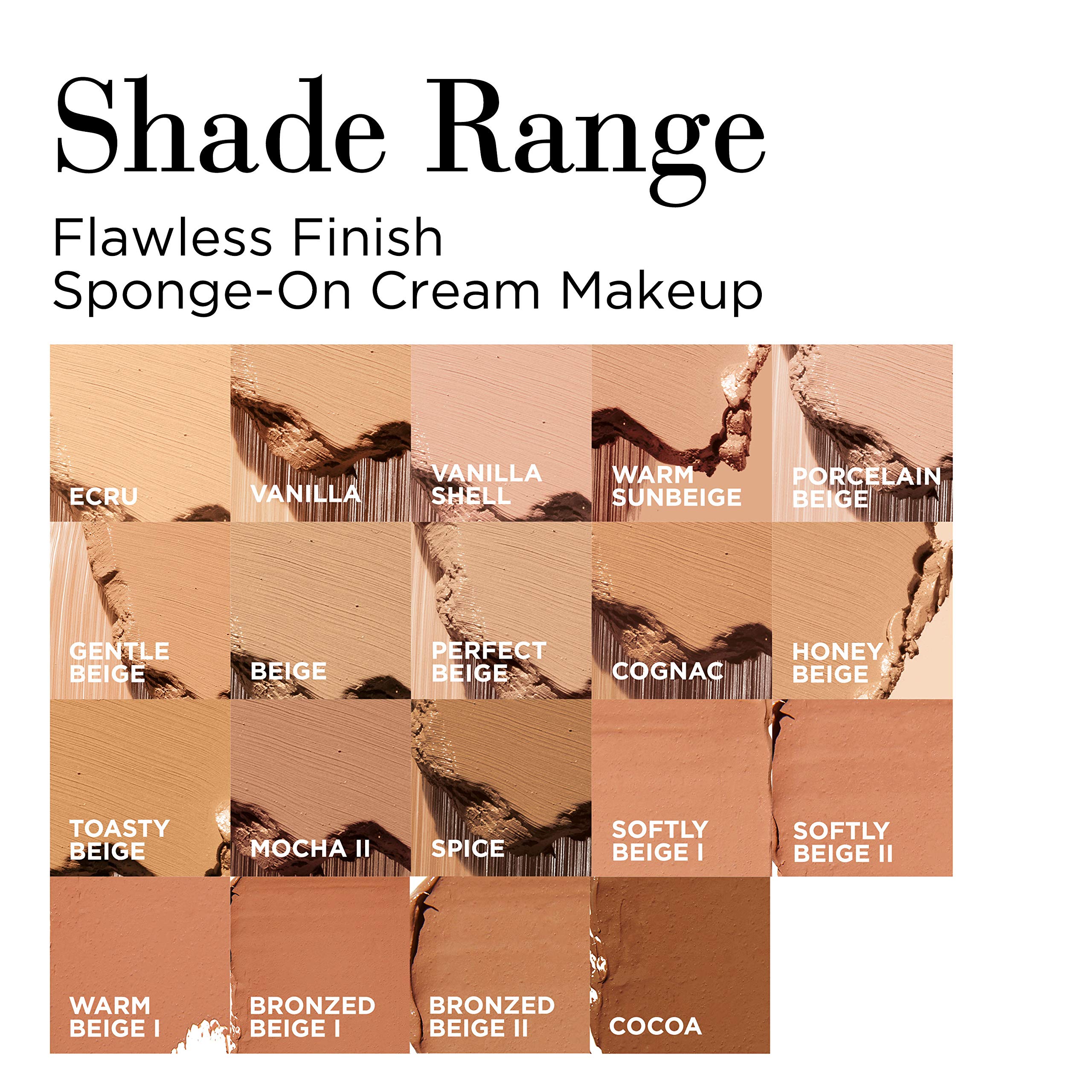 Elizabeth Arden Flawless Finish Sponge-On Cream Makeup in Honey Beige, 23g, Longwear Moisturizing Foundation, Medium-to-Full Coverage with Radiant Finish