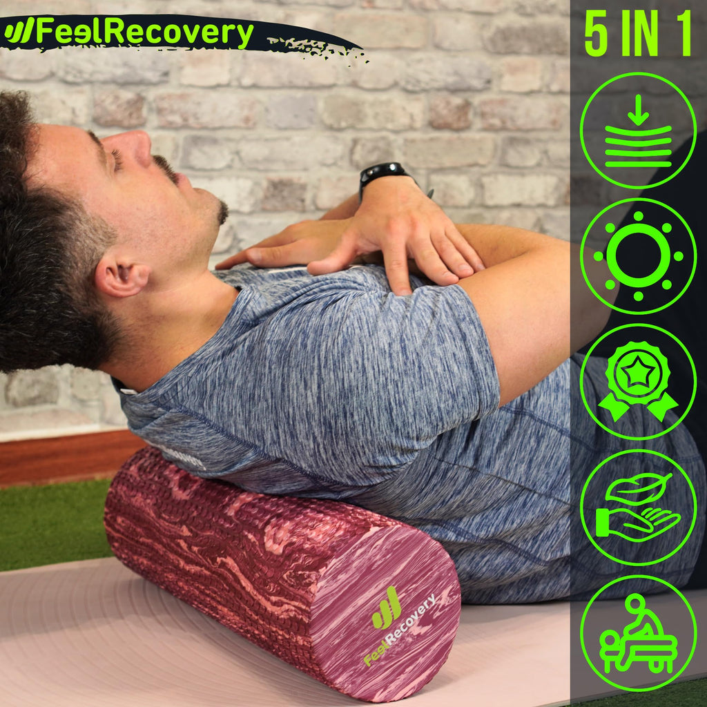 Foam Roller Muscle Massage EVA Foam Roller 45x15cm Medium Density for Yoga Pilates Physical Therapy and Back Pain Relief Recovery Roller - Damaged Box