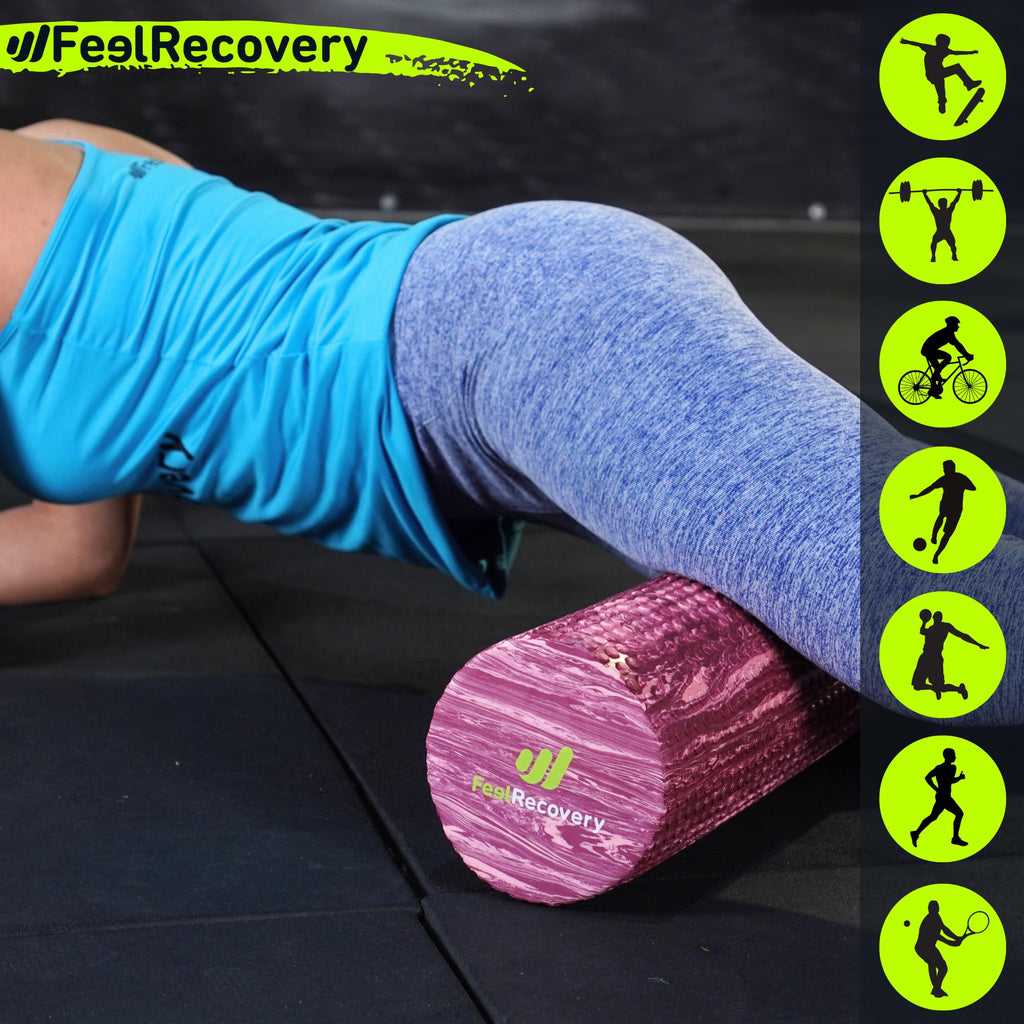 Foam Roller Muscle Massage EVA Foam Roller 45x15cm Medium Density for Yoga Pilates Physical Therapy and Back Pain Relief Recovery Roller - Damaged Box