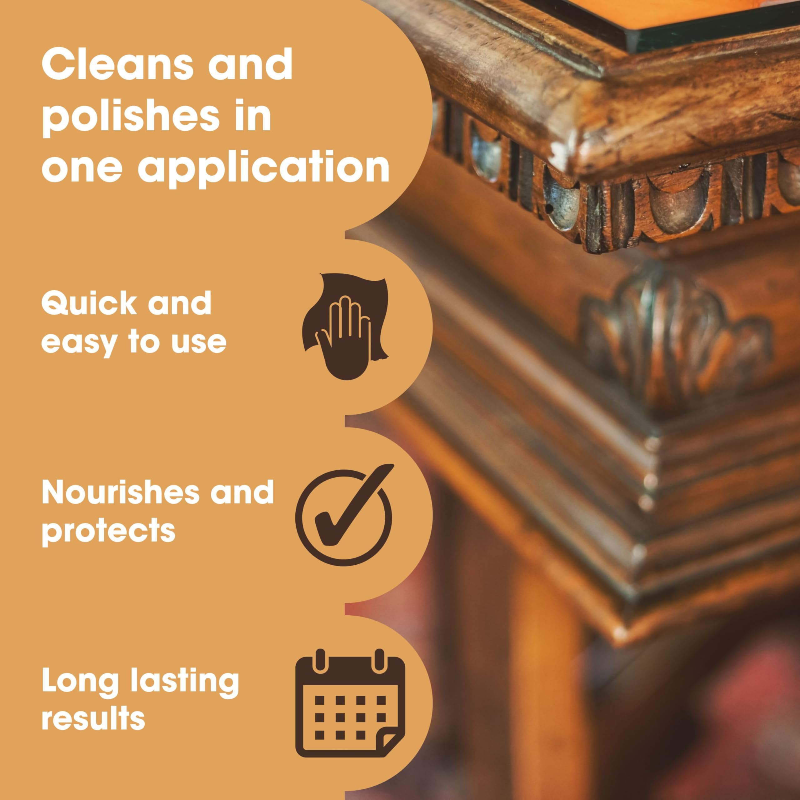 Furniture Clinic Beeswax Polish for Wood and Furniture 200ml Clear Natural Wax Conditioner and Surface Protector Polish for All Wooden - Like New