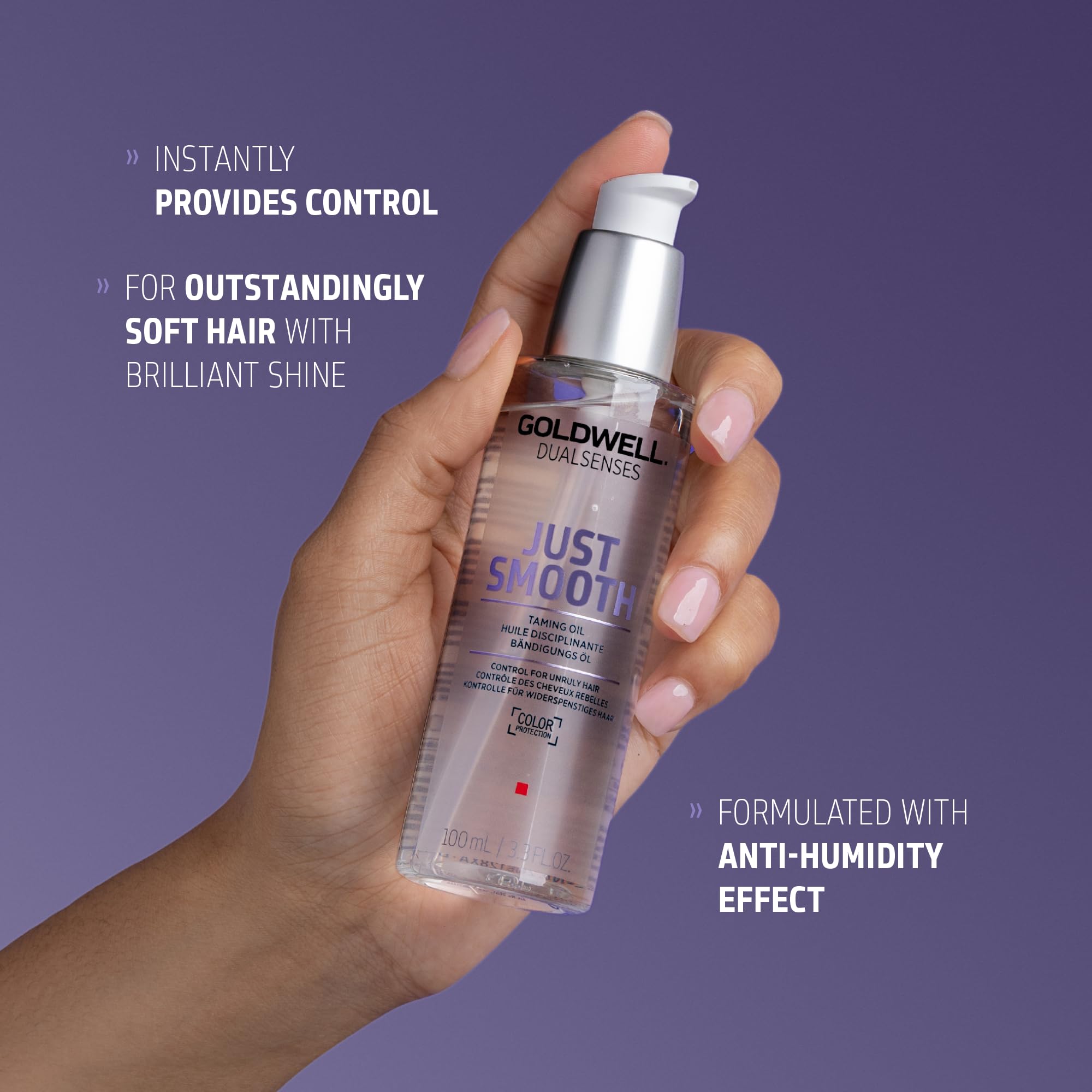 Goldwell Dualsenses Just Smooth Taming Oil, For Unruly & Frizzy Hair, Anti-Humidity Effect, 100ml