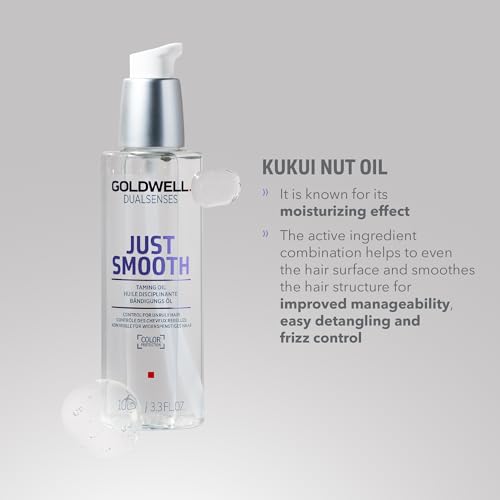Goldwell Dualsenses Just Smooth Taming Oil, For Unruly & Frizzy Hair, Anti-Humidity Effect, 100ml