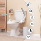 Heuffe Toilet Safety Rails Folding Support Frame Heavy Duty Grab Bars with Arms for Elderly and Disabled Adjustable Height Bathroom Aid