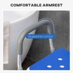 Homcom Padded Shower Chair for Elderly and Disabled Height Adjustable Bath Stool with Backrest and Arms Blue Anti-Slip Suction Feet - Very Good