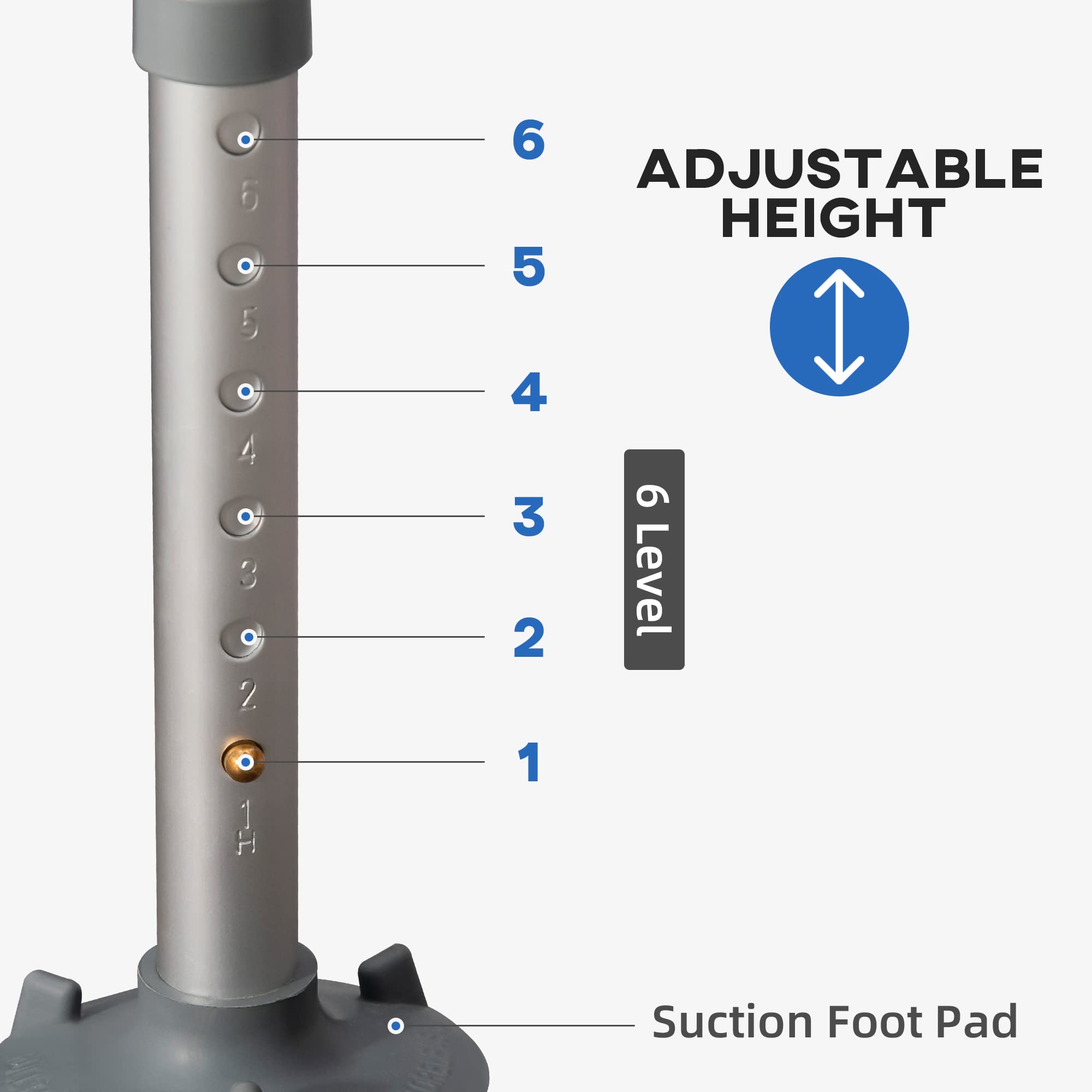 Homcom Padded Shower Chair for Elderly and Disabled Height Adjustable Bath Stool with Backrest and Arms Blue Anti-Slip Suction Feet - Very Good