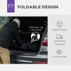 Homcom Folding Rollator Walker with Seat and Backrest Lightweight 4 Wheel Walking Frame with Storage Bag Suspension and Dual Brakes Purple - Like New