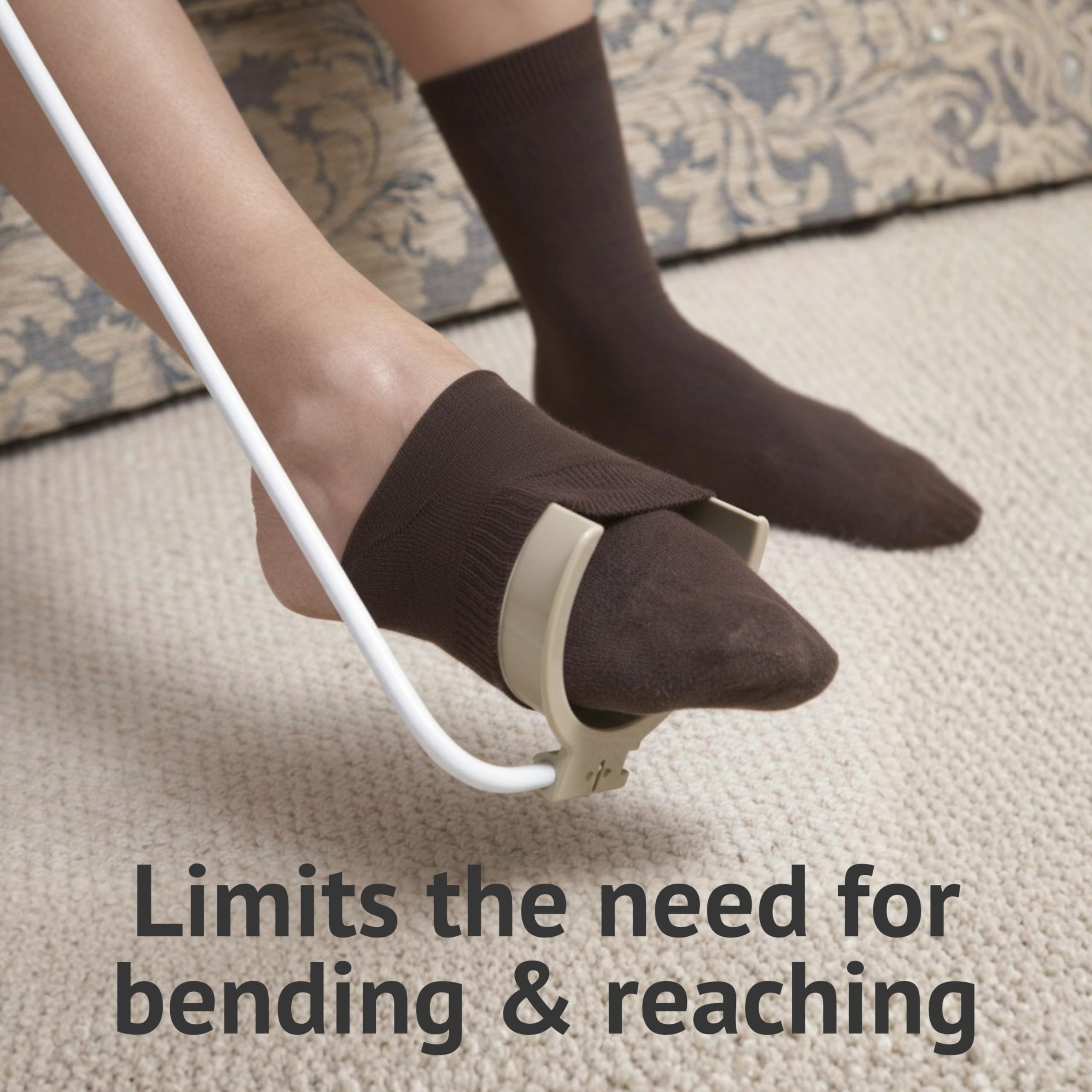 Homecraft Brevetti Stocking and Sock Aid Dressing Assist Device for Elderly and Disabled Easy Pull On Hosiery Aid White and Blue - Very Good
