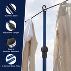 Heavy Duty Telescopic Washing Line Prop 2.6m Galvanised Steel Extendable Clothesline Support Pole Outdoor Laundry Drying 2 Pack - Very Good