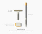 Joseph Joseph CleanTech 3-Piece Pet Hair Removal Tool Set, Manual Rake for Carpets and Upholstery with Extension Pole, Grey and Blue - Very Good