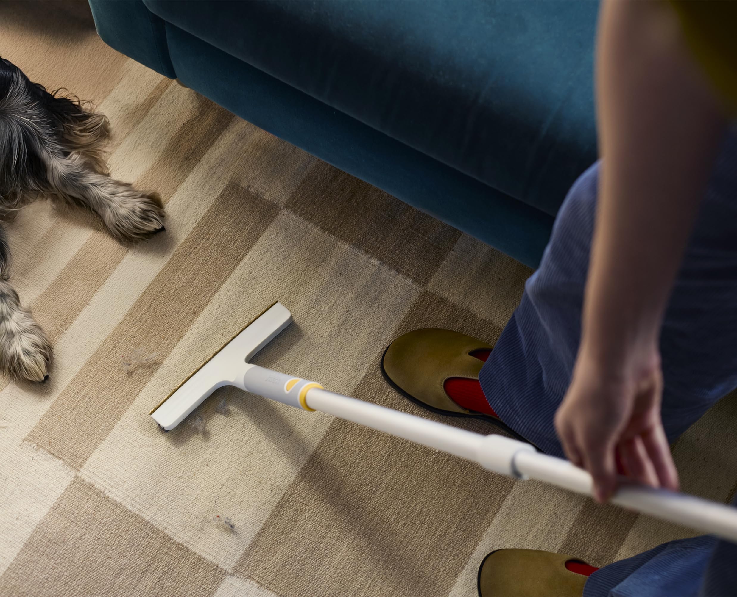 Joseph Joseph CleanTech 3-Piece Pet Hair Removal Tool Set, Manual Rake for Carpets and Upholstery with Extension Pole, Grey and Blue - Very Good
