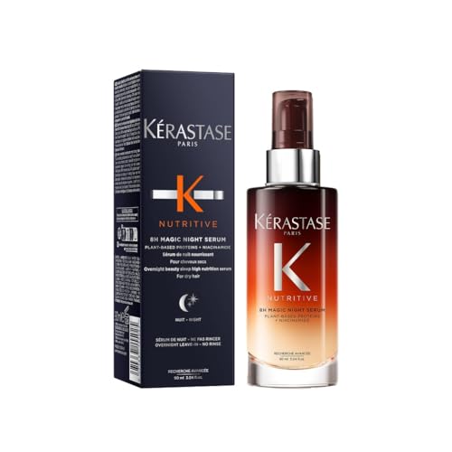 K'erastase Nutritive Nourishing Hair Serum with Niacinamide, Overnight Leave-In Treatment for Dry Hair, Lightweight and Non-Greasy, 8H Magic Night Serum, 90 ml