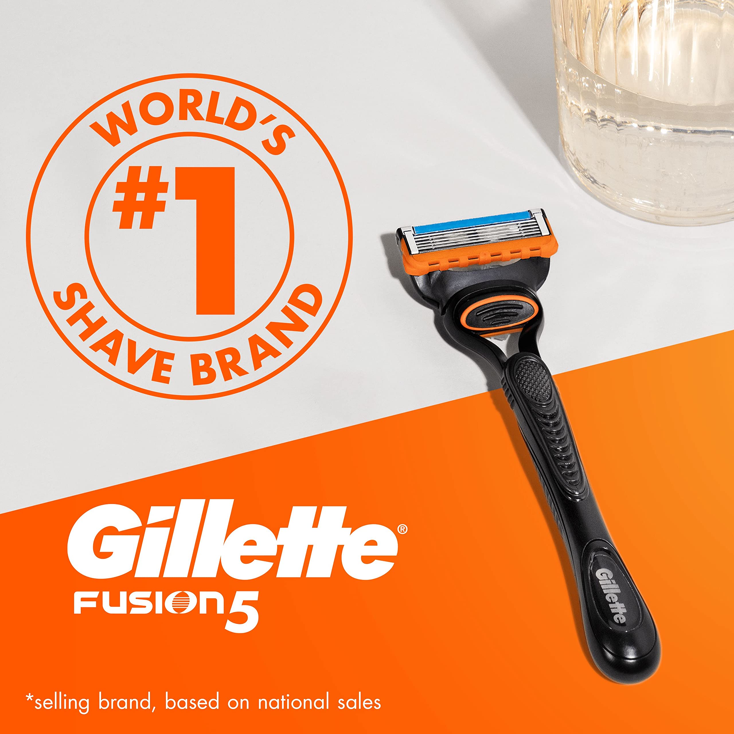 Gillette Fusion5 Men's Razor Blades Pack of 8 Refills - 5 Anti-Friction Blade Replacement Cartridges with Precision Trimmer - Bulk Pack