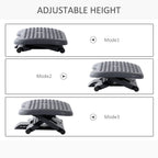 Homcom Adjustable Office Footrest Ergonomic Under Desk Foot Rest Platform with Tilting Angle and Height Adjustment Charcoal Grey - Very Good