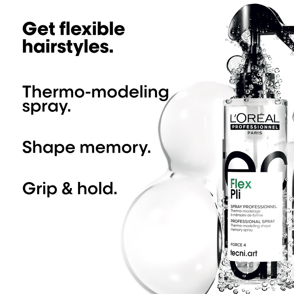 L'Or'eal Professionnel Tecni.ART Flex Pli Hair Styling Spray, Thermo Modelling, Volumising, 190ml - Damaged Box