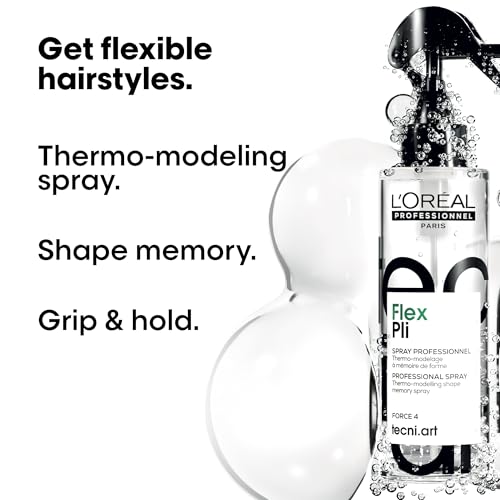 L'Or'eal Professionnel Tecni.ART Flex Pli Hair Styling Spray, Thermo Modelling, Volumising, 190ml - Damaged Box