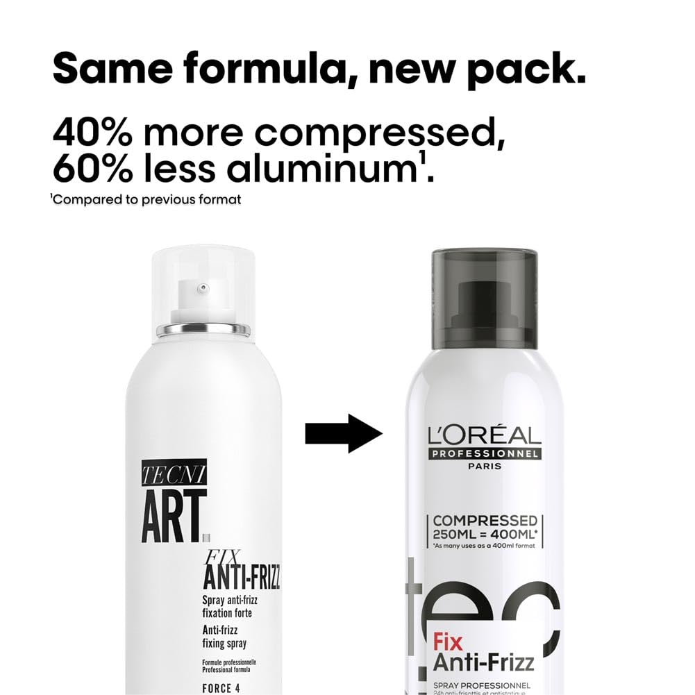 L'Or'eal Professionnel Tecni.ART Fix Anti-Frizz Fixing Hairspray, Controls the Look of Frizz, Suitable for All Hair Types, 250ml - Very Good