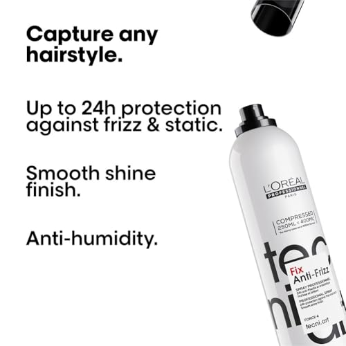 L'Or'eal Professionnel Tecni.ART Fix Anti-Frizz Fixing Hairspray, Controls the Look of Frizz, Suitable for All Hair Types, 250ml - Very Good