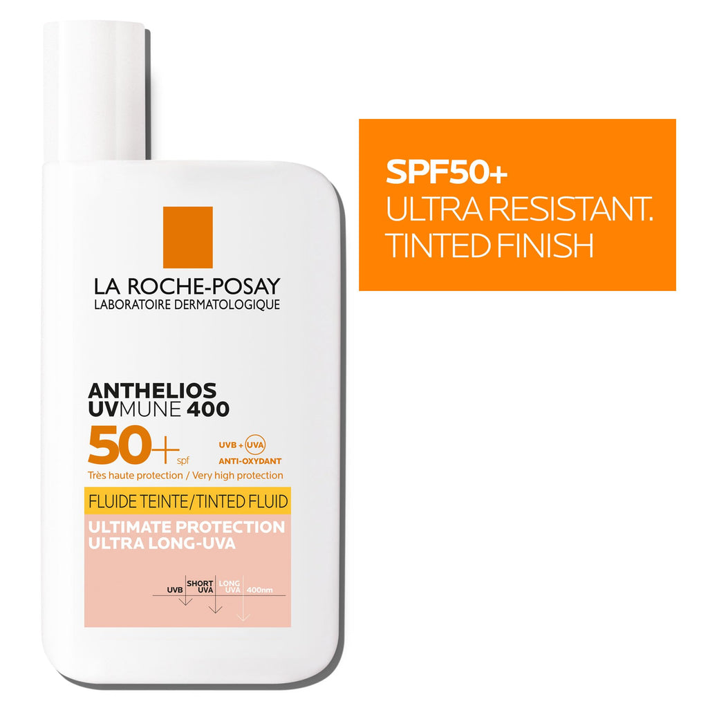 La Roche-Posay Anthelios UVMune 400 SPF50+ Invisible Tinted Fluid Sun Cream For Sensitive Skin With Mexoryl 400, UVB, UVA, and Ultra Long UVA Ultimate Protection, 50ml
