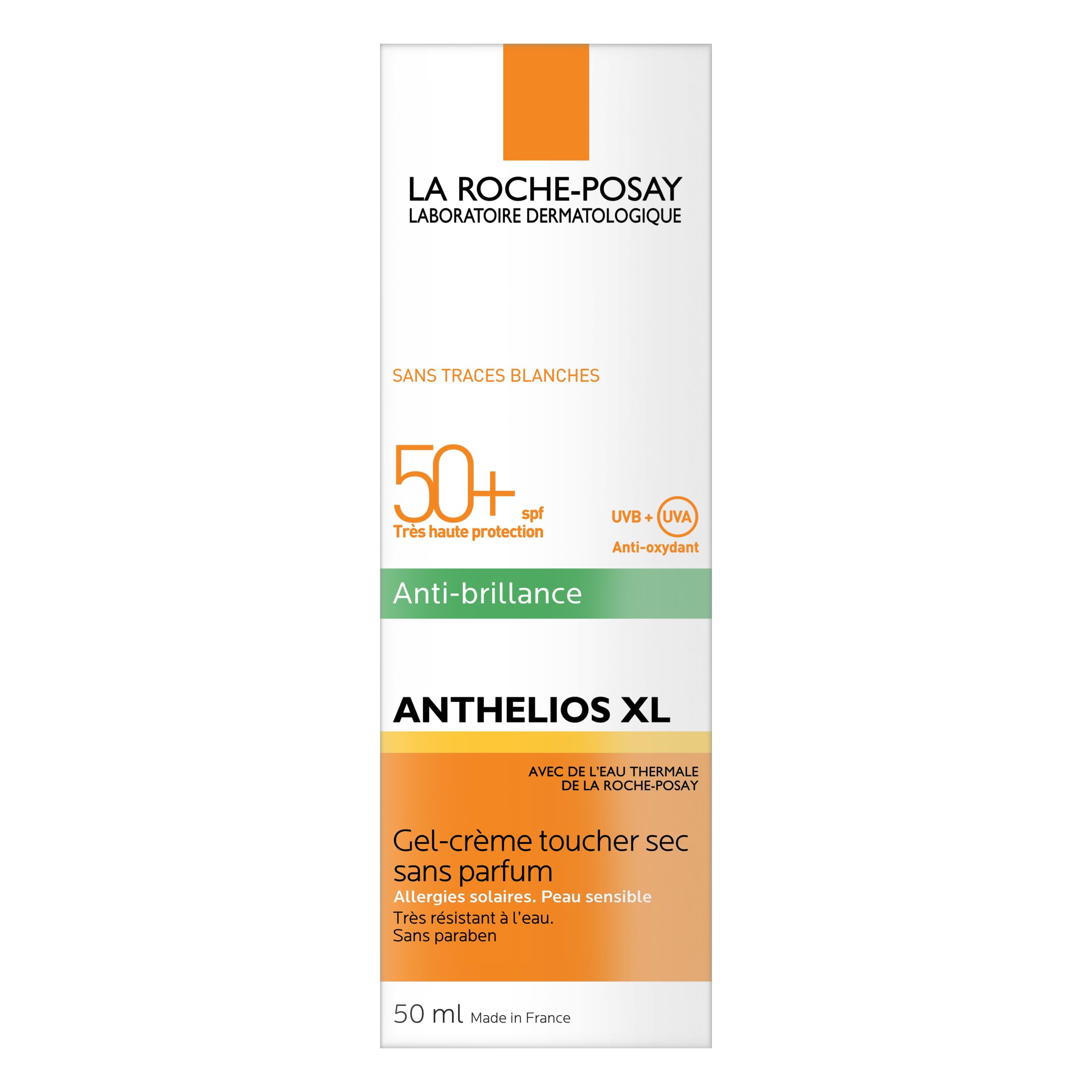 La Roche-Posay Anthelios UVMune 400 Oil Control Gel Cream SPF50+, Mattifying Sunscreen For Oily Blemish-Prone Skin, Airlicium Sebum Absorber, Ultra Long UVA Filter, Sweat Resistant, 50ml