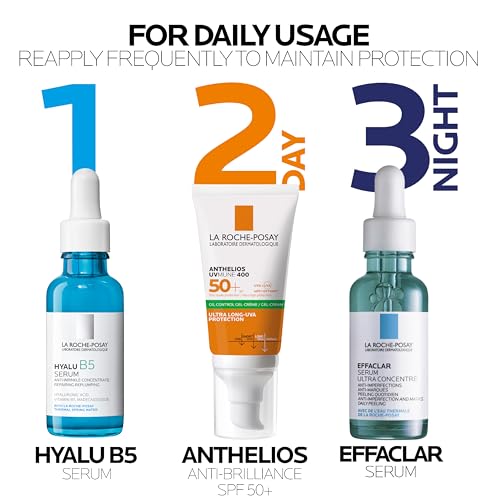 La Roche-Posay Anthelios UVMune 400 Oil Control Gel Cream SPF50+, Mattifying Sunscreen For Oily Blemish-Prone Skin, Airlicium Sebum Absorber, Ultra Long UVA Filter, Sweat Resistant, 50ml