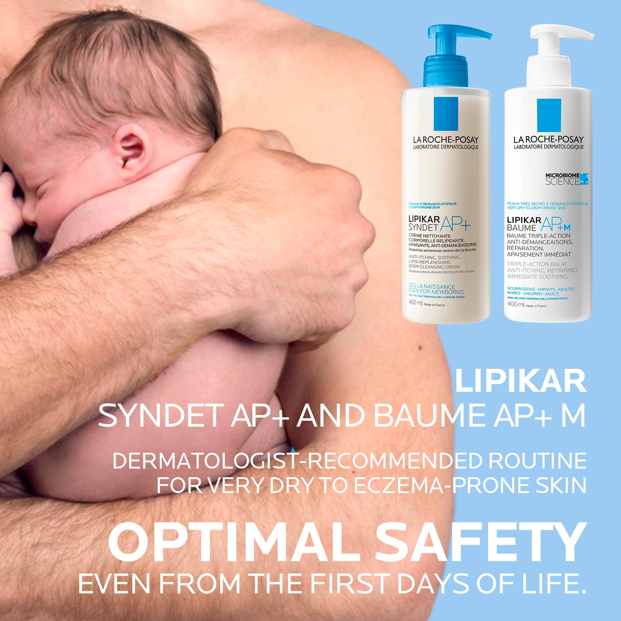 La Roche-Posay Lipikar Syndet AP+, Soothing Cream Wash, Niacinamide, Shea Butter, For Very Dry Sensitive Eczema Prone Skin, Face Body Cleanser, Fragrance Free, 400ml