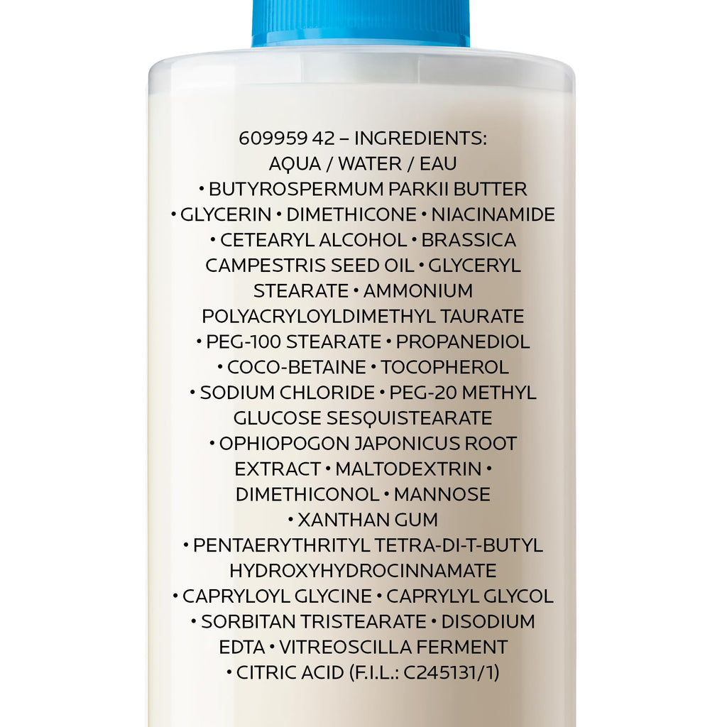 La Roche-Posay Lipikar Syndet AP+, Soothing Cream Wash, Niacinamide, Shea Butter, For Very Dry Sensitive Eczema Prone Skin, Face Body Cleanser, Fragrance Free, 400ml