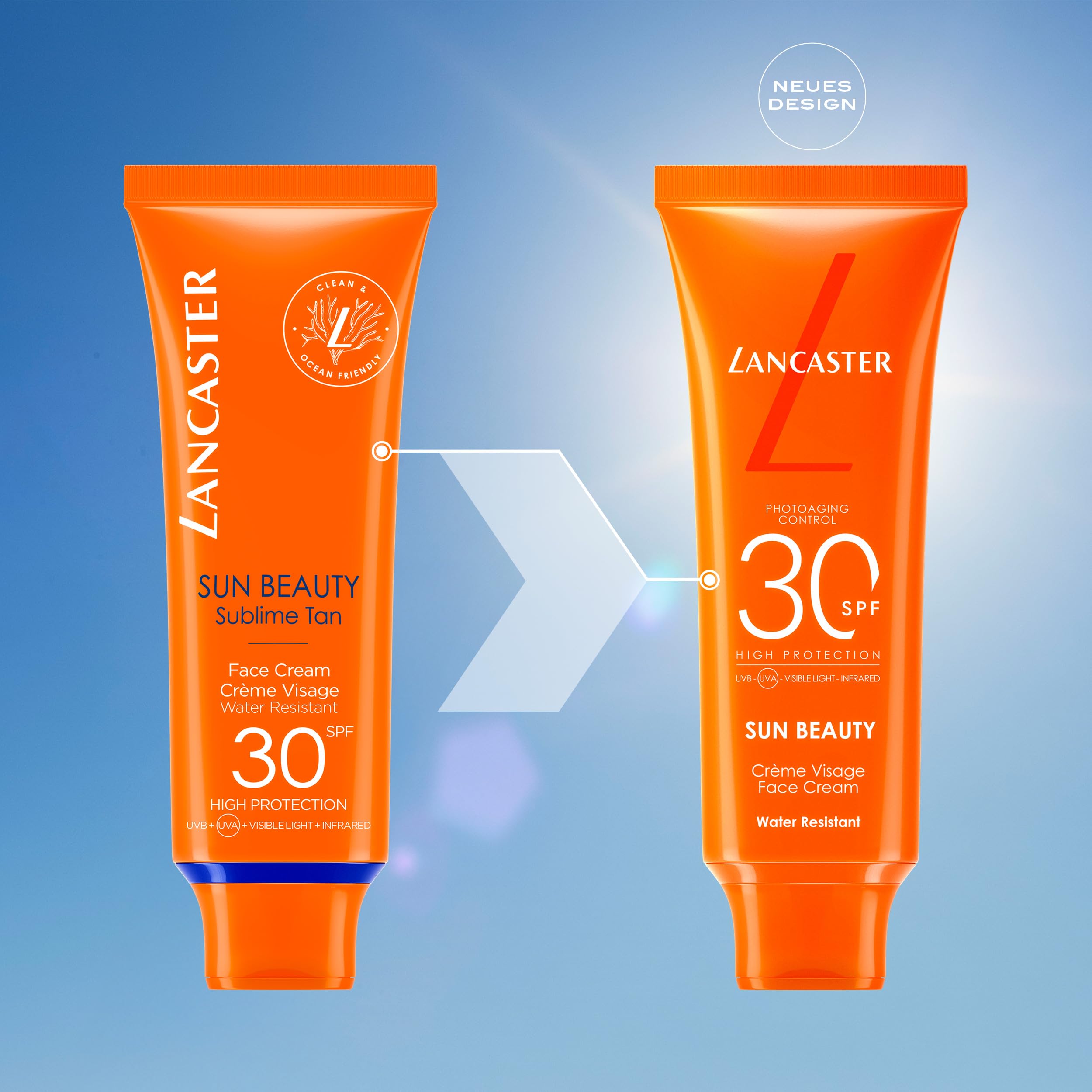 Lancaster Sun Beauty Face Cream SPF50 50ml, Photoaging Control, Broad Spectrum Sun Protection, High Protection With Full Light Technology, Water and Sweat Resistant, Clean Formula