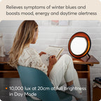 Lumie Halo SAD Light Therapy Lamp 10,000 Lux Daylight Lamp for Winter Blues Mood and Energy Black and Copper Finish - Like New