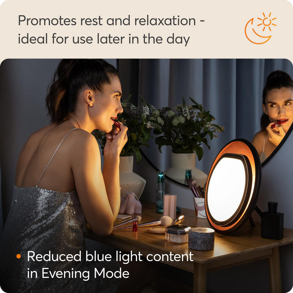 Lumie Halo SAD Light Therapy Lamp 10,000 Lux Daylight Lamp for Winter Blues Mood and Energy Black and Copper Finish - Like New