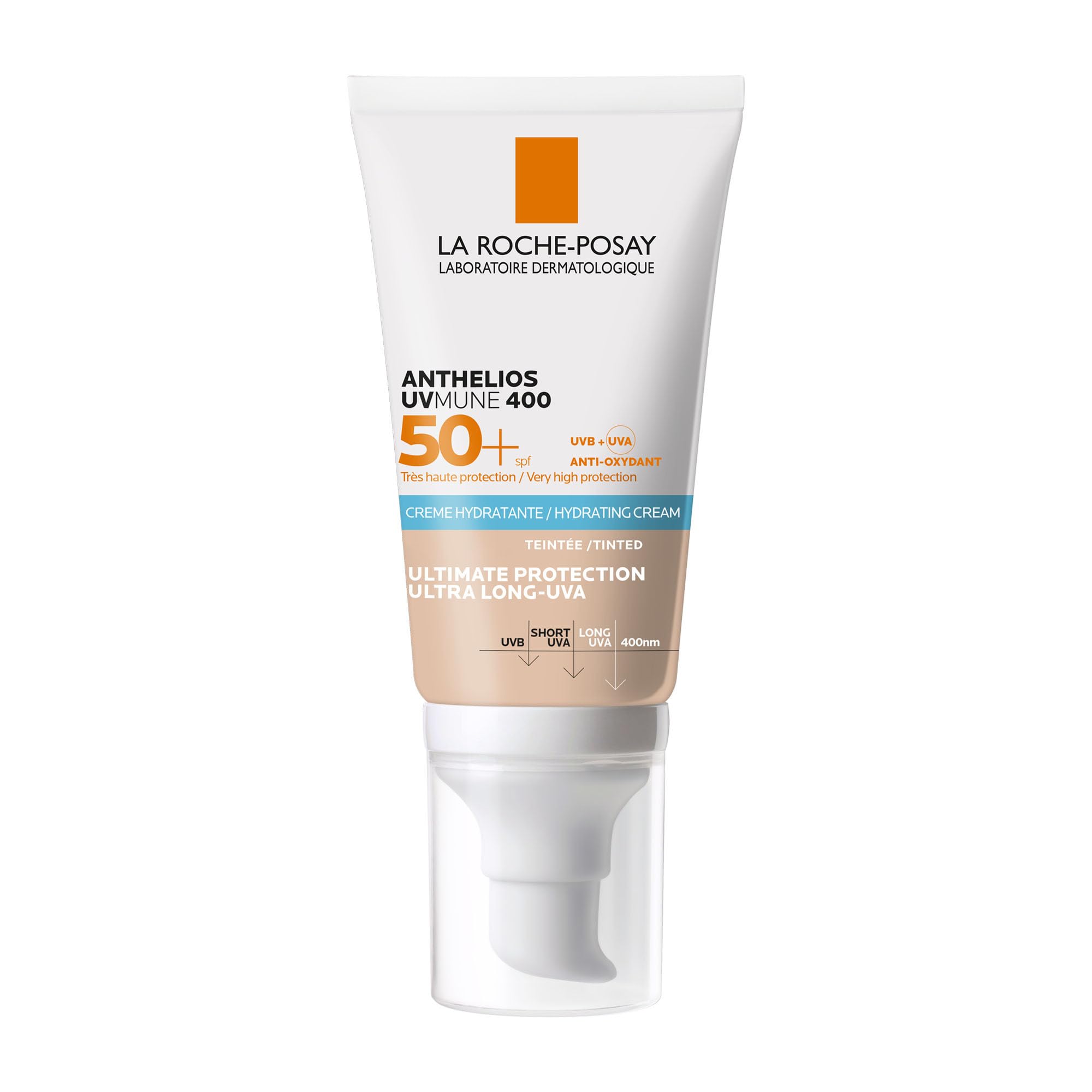 La Roche-Posay Anthelios UVMune 400 Hydrating Tinted Sun screen SPF50+ For Sensitive Skin 50ml - Damaged Box