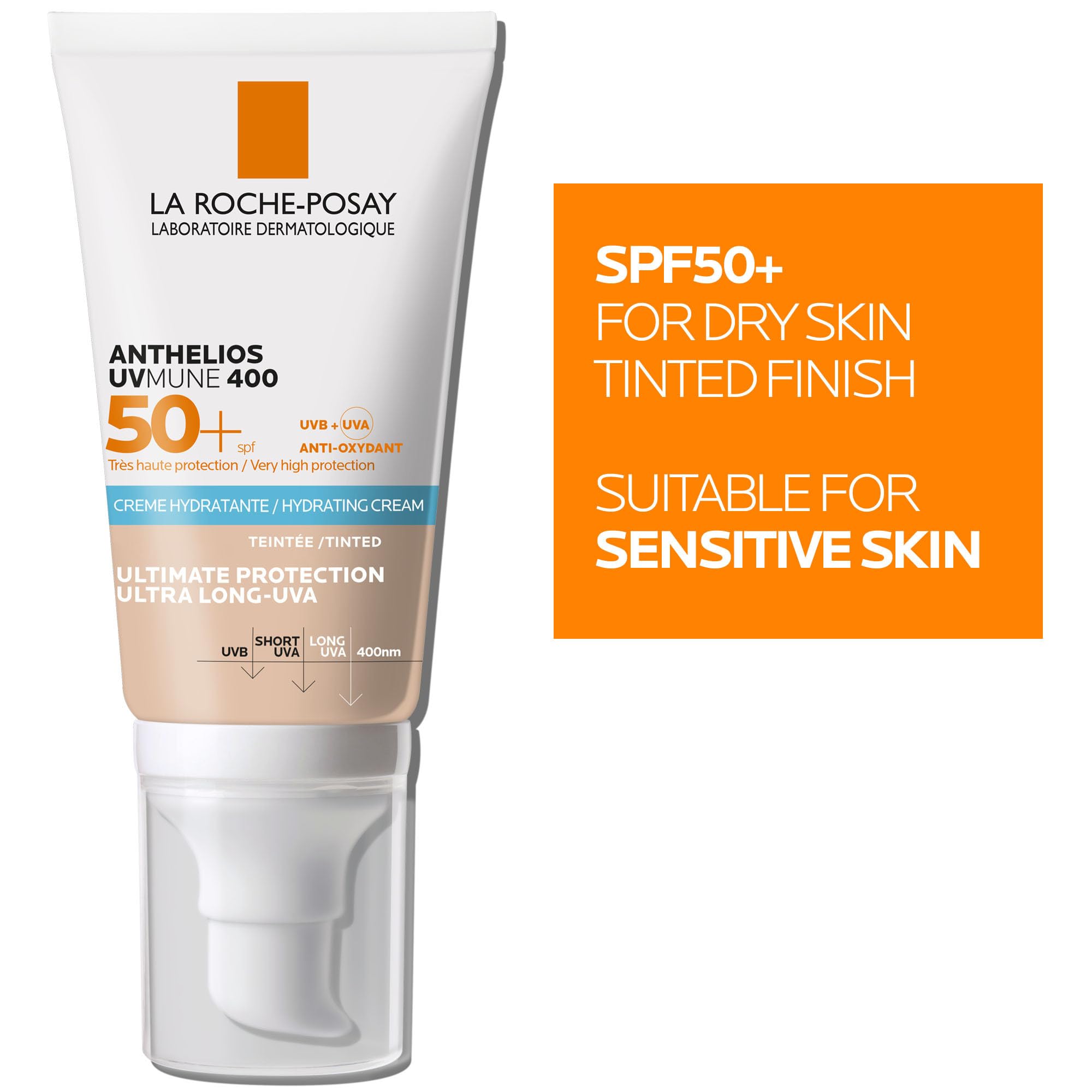 La Roche-Posay Anthelios UVMune 400 Hydrating Tinted Sun screen SPF50+ For Sensitive Skin 50ml - Damaged Box