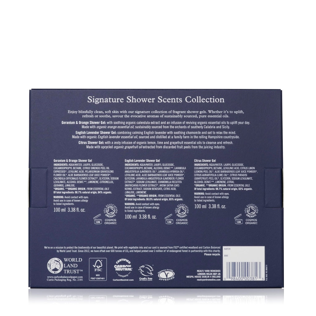 Neal's Yard Remedies Reviving Shower Scents Collection, Gift Set Of Body Wash With Essential Oils, Vegan & Cruelty-Free, Pack of 3 - Damaged Box