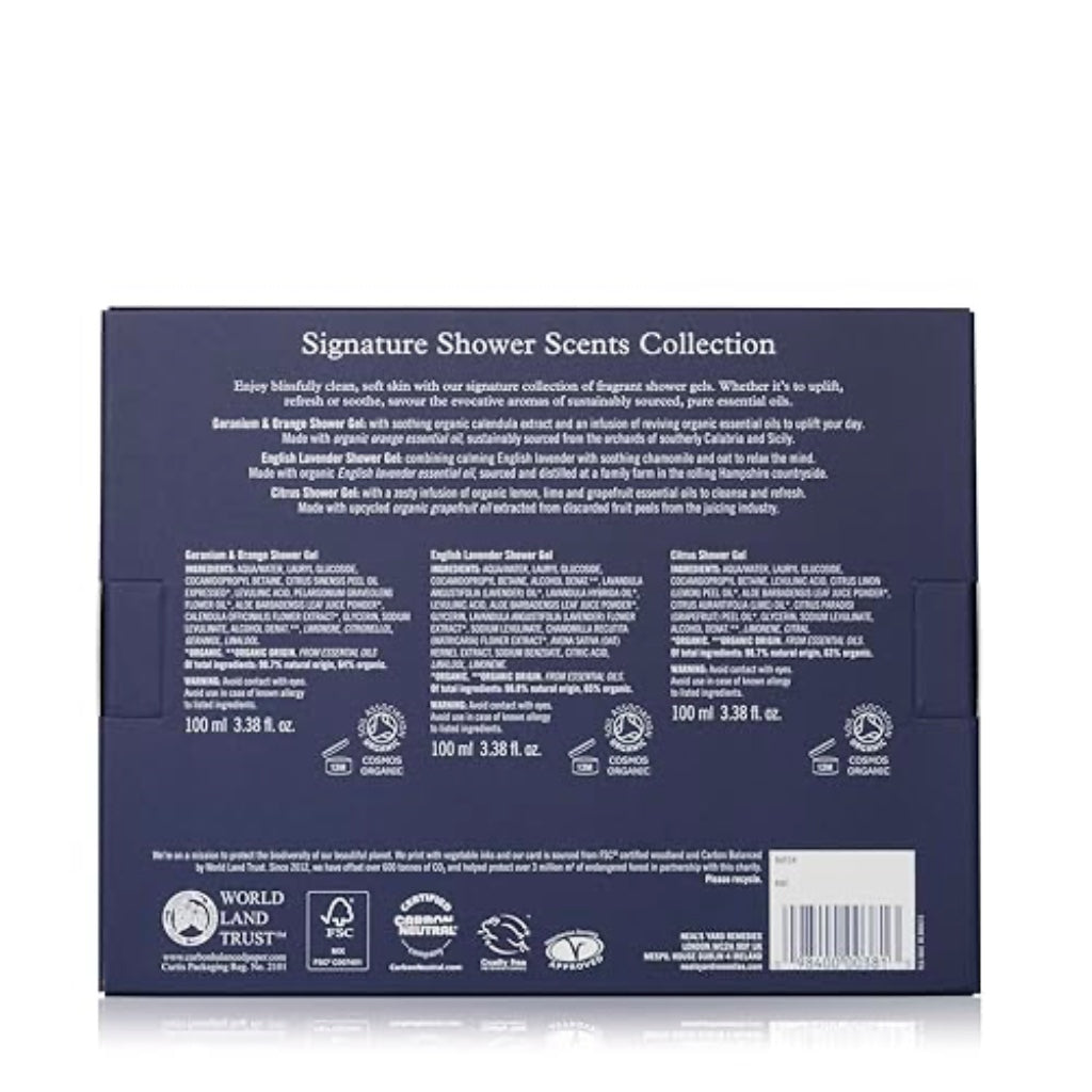 Neal's Yard Remedies Reviving Shower Scents Collection, Gift Set Of Body Wash With Essential Oils, Vegan & Cruelty-Free, Pack of 3 - Damaged Box
