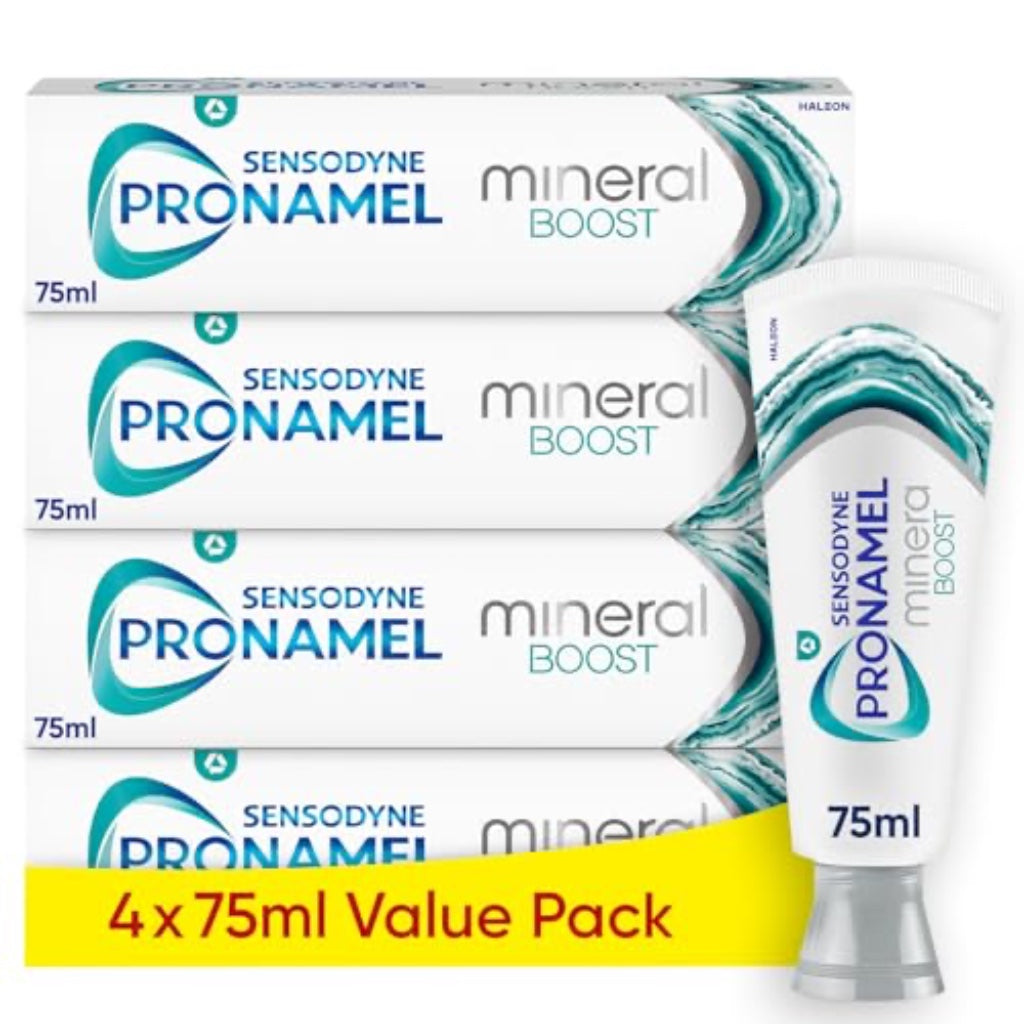 Sensodyne Pronamel Mineral Boost Enamel Repair Toothpaste Multipack Refreshing Peppermint 4 x 75ml Pack of 4 - BBE 11/2027