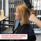 Olivia Garden Expert Blowout Shine - Gold & Brown - 35 - Ceramic Coated Round Brush for Smooth Blowout, Frizz-Free Hair & Radiant Shine