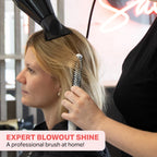 Olivia Garden Expert Blowout Shine - White & Grey - 15 - Ceramic Coated Round Brush for Smooth Blowout, Frizz-Free Hair & Radiant Shine