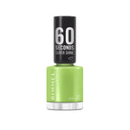 Rimmel 60 Seconds Super Shine Nail Polish, 107 Acid Lime, Quick-Dry Nail Polish, Ultra-Shiny Finish, Easy to Apply, Vibrant Colour, Long-Wearing, Improved Formula, Vegan, 8ml