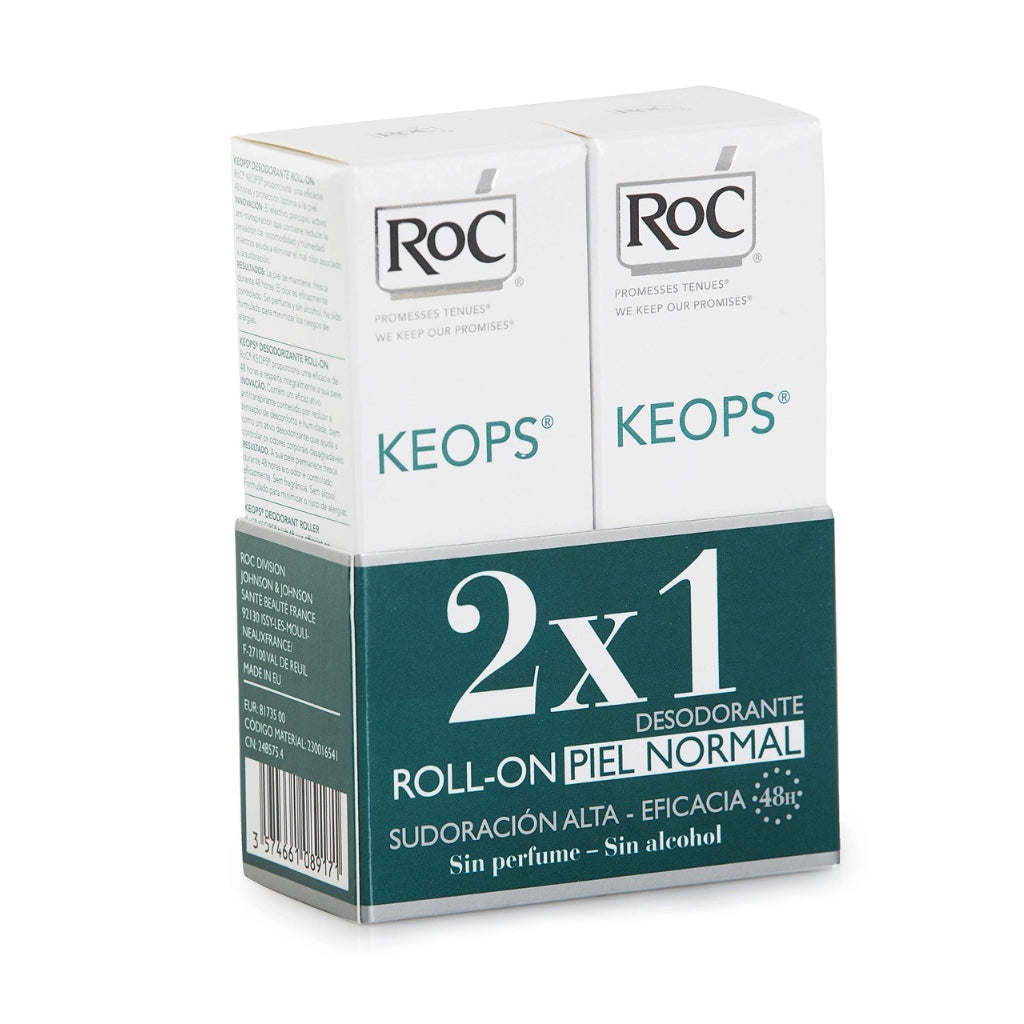 RoC Keops Deodorant Roll-On, 2-Pack, 30 ml - Damaged Box