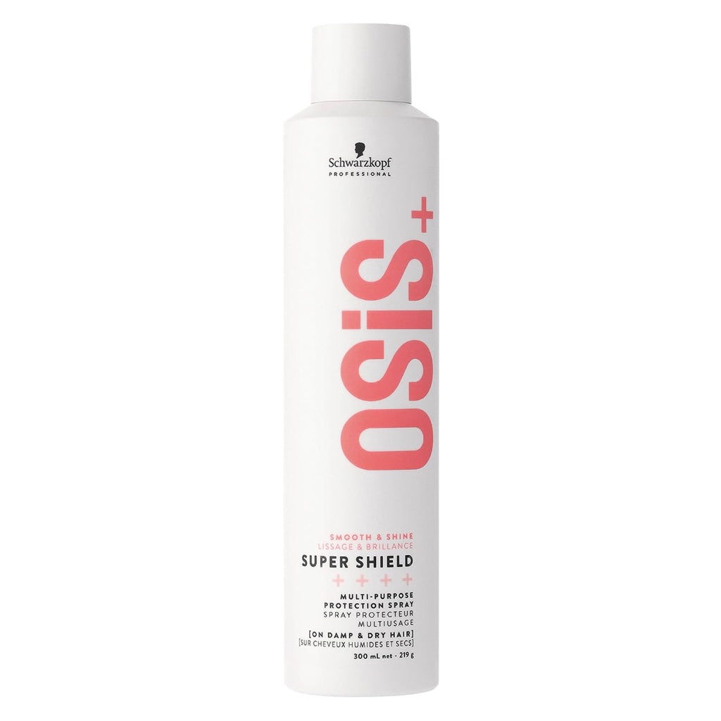 Schwarzkopf Professional OSiS Super Shield Multi Purpose Protection Spray Heat Protection For Long Hair Anti Pollution Anti Bacterial Reduces Tangling Fights Dullness Detangling 300 ml - Damaged Box