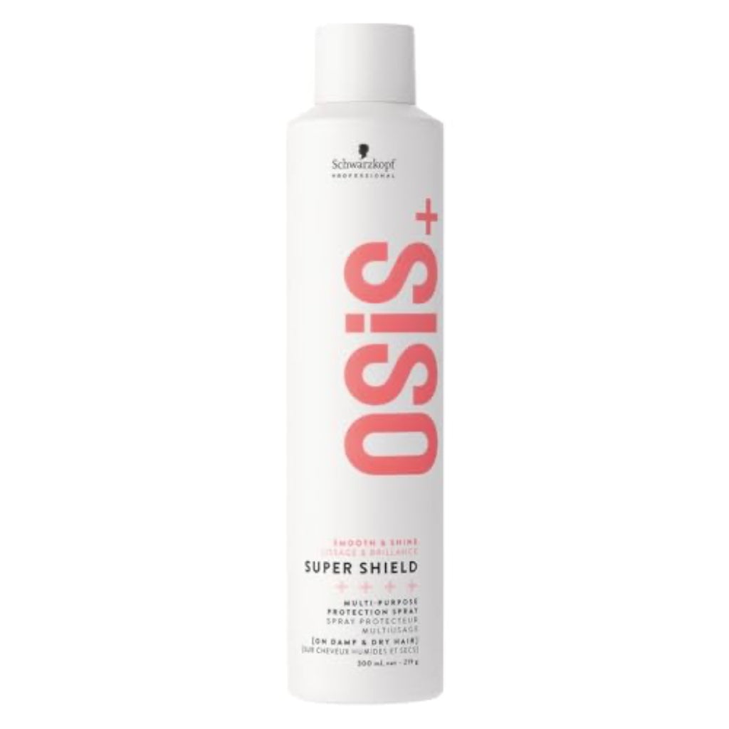 Schwarzkopf Professional OSiS Super Shield Multi Purpose Protection Spray Heat Protection For Long Hair Anti Pollution Anti Bacterial Reduces Tangling Fights Dullness Detangling 300 ml - Damaged Box