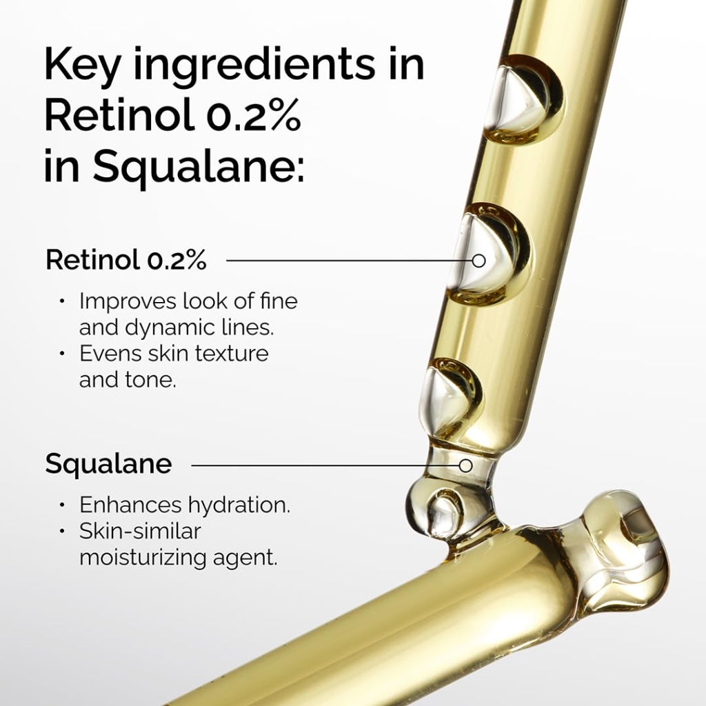 The Ordinary Retinol 0.2% in Squalane, Gentle Retinol Serum for the Face That Is Anti-Aging and Skin Smoothing, 30ml - Damaged Box