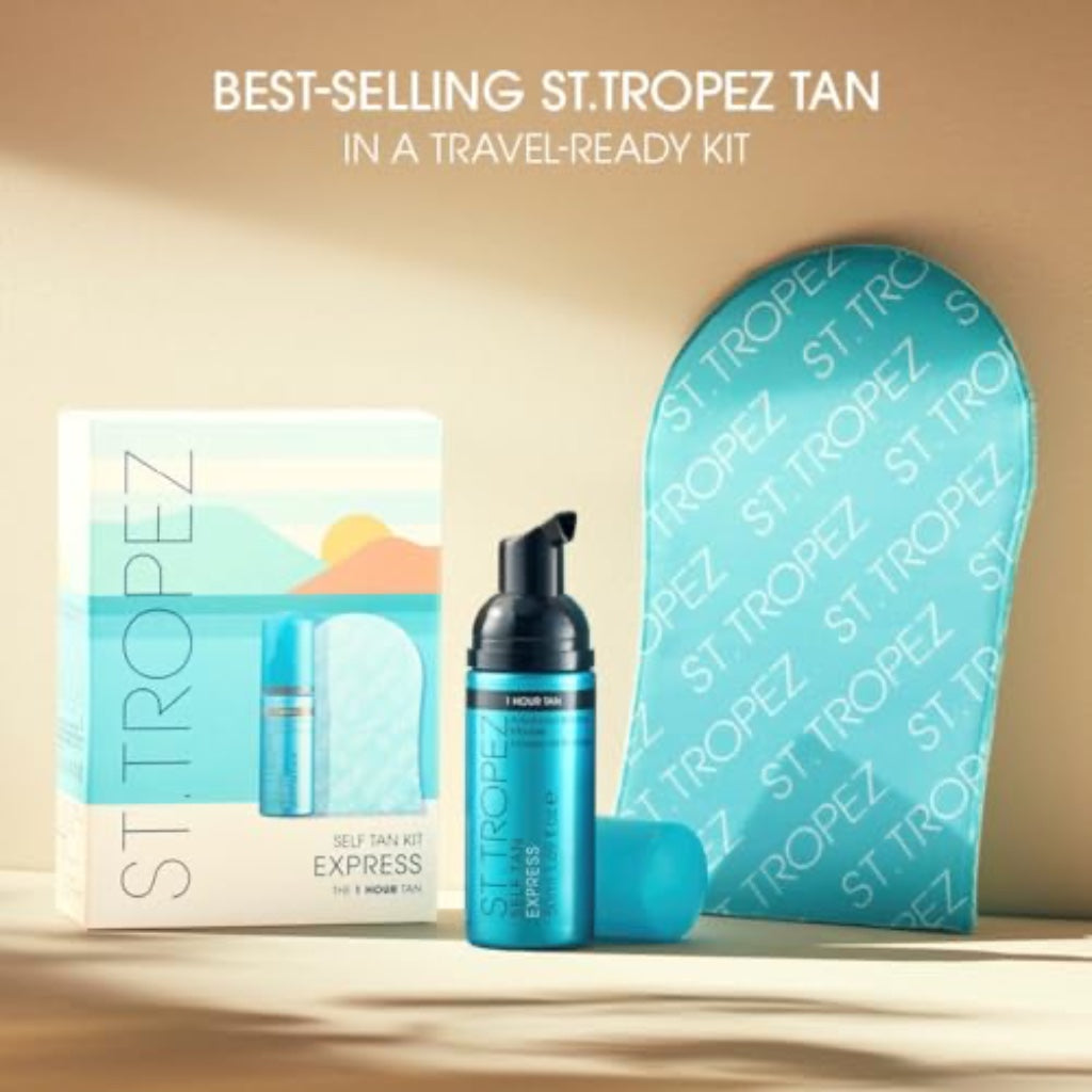 St.Tropez Self Tan Express Starter Kit, Express Mousse 50ml, Applicator Mitt, Develops in 1-3 Hours, Streak-Free Finish, Vegan, Natural & Cruelty Free - Good