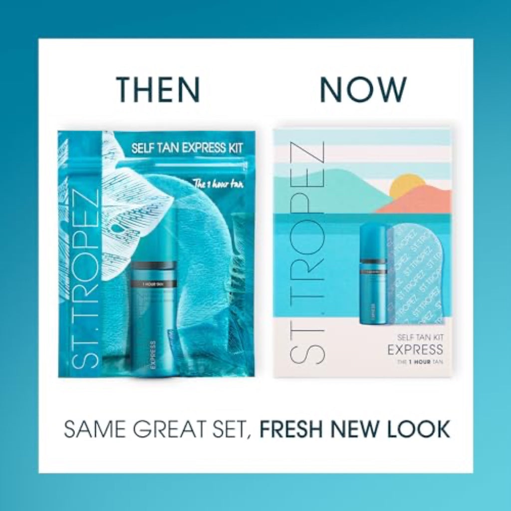 St.Tropez Self Tan Express Starter Kit, Express Mousse 50ml, Applicator Mitt, Develops in 1-3 Hours, Streak-Free Finish, Vegan, Natural & Cruelty Free - Good
