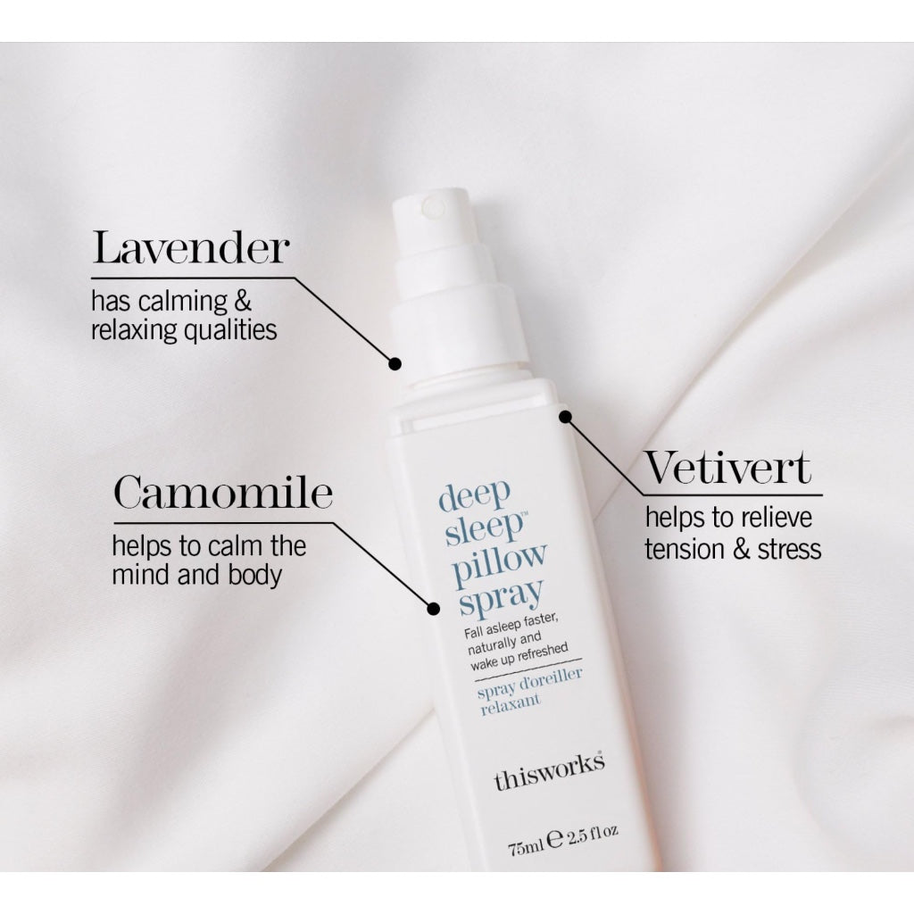 This Works Deep Sleep Pillow Spray, 75 ml, Infused with Lavender, Camomile and Vetivert - Science-Backed Natural Pillow Mist to Aid Sleep