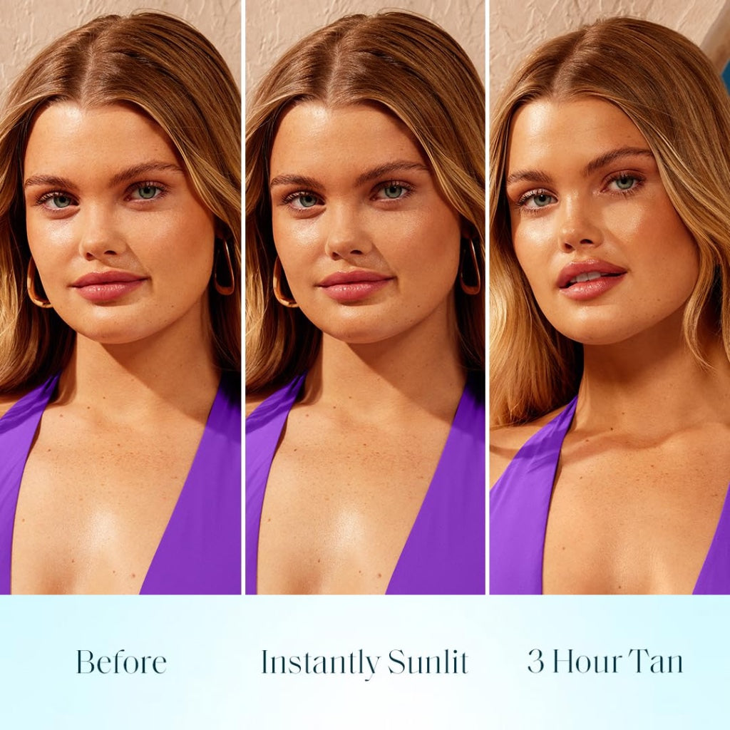 St.Tropez Sunlit Skin Self Tan Express 30 ml, Instant Bronzy Glow and Medium Tan in 3 hours, Quick-drying no rinse formula, Suitable for all Skin Tones - Good