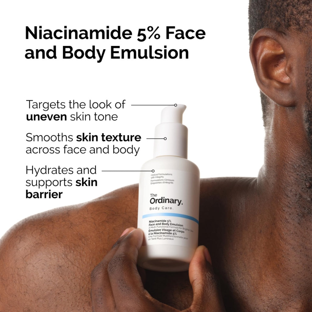 The Ordinary Face & Body Set Daily Skincare Routine with Niacinamide 5% Face & Body Emulsion, Natural Moisturizing Factors + Inulin Body Lotion, and Natural Moisturizing Factors + Hyaluronic Acid - Damaged Box