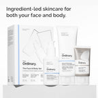 The Ordinary Face & Body Set Daily Skincare Routine with Niacinamide 5% Face & Body Emulsion, Natural Moisturizing Factors + Inulin Body Lotion, and Natural Moisturizing Factors + Hyaluronic Acid - Damaged Box