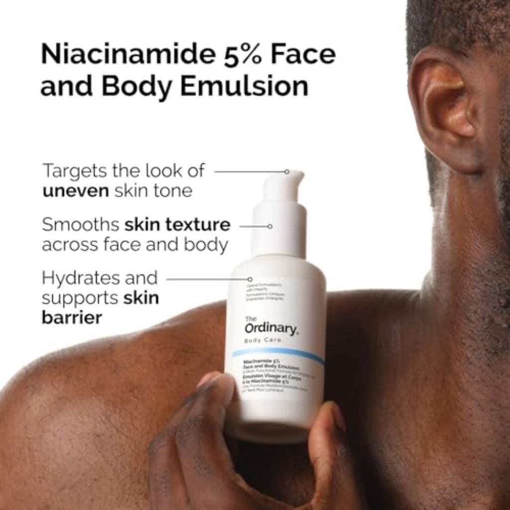 The Ordinary Face & Body Set Daily Skincare Routine with Niacinamide 5% Face & Body Emulsion, Natural Moisturizing Factors + Inulin Body Lotion, and Natural Moisturizing Factors + Hyaluronic Acid - Damaged Box