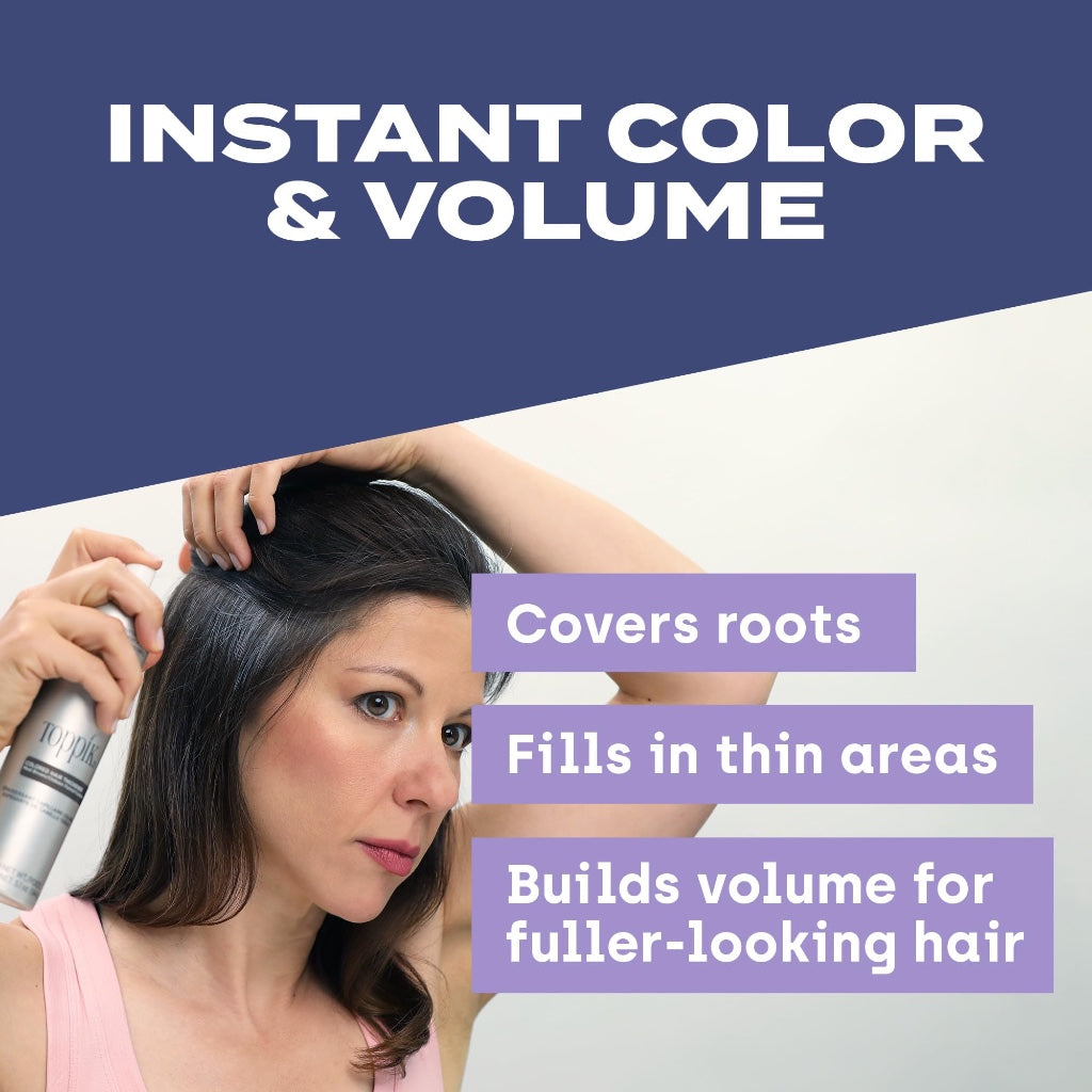 Toppik Coloured Hair Thickener Spray, Black Designed to Disguise Thinning Hair, for Naturally Thicker Looking Hair, 180ml - Damaged Box